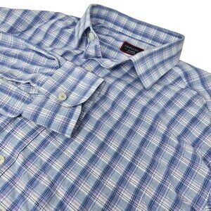 UNTUCKit Button Up‎ Dress Shirt XL Men's Long Sleeve Blue Plaid